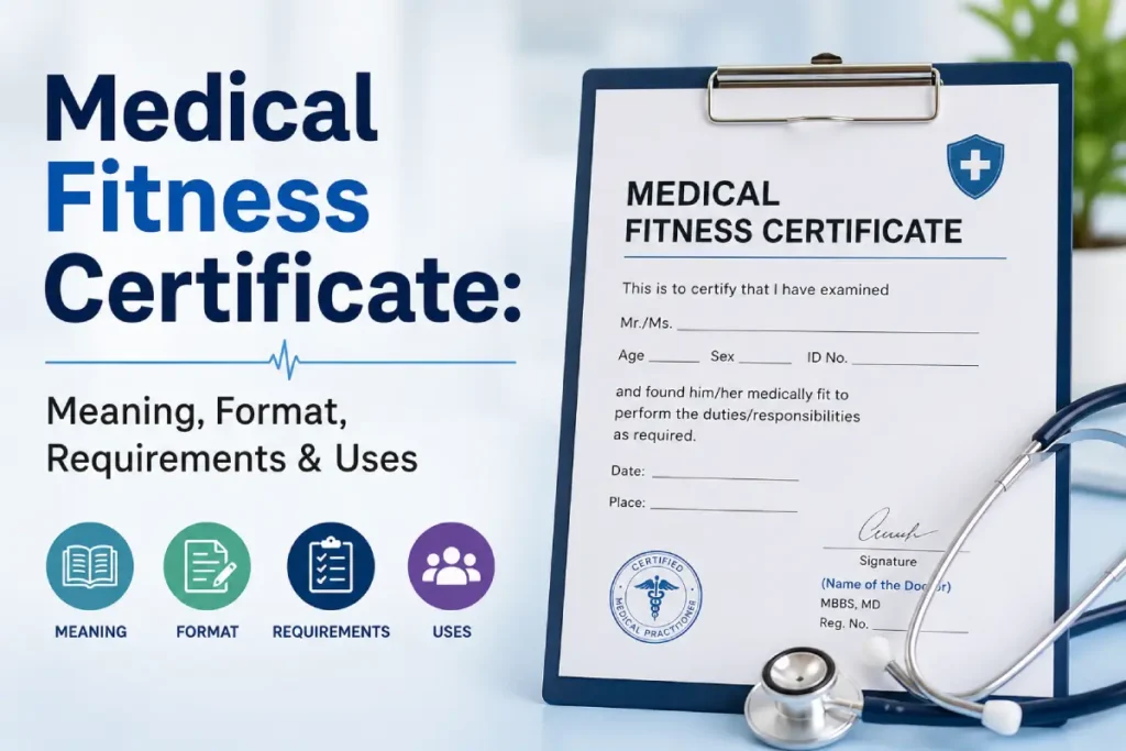 Medical Fitness Certificate: Meaning, Format, Requirements & Uses