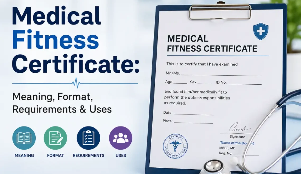 Medical Fitness Certificate: Meaning, Format, Requirements & Uses