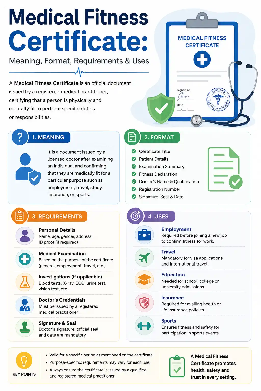 Medical Fitness Certificate: Meaning, Format, Requirements & Uses