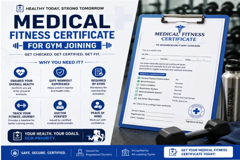 Medical Fitness Certificate for Gym Joining