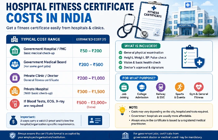 Hospital Fitness Certificate Costs in India