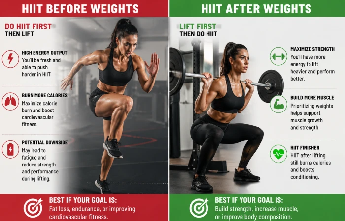 HIIT Before vs After Weights
