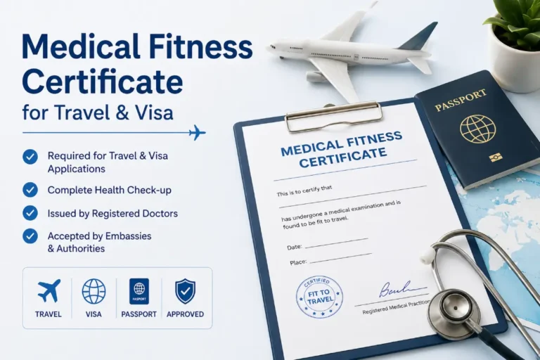 Medical Fitness Certificate for Travel & Visa