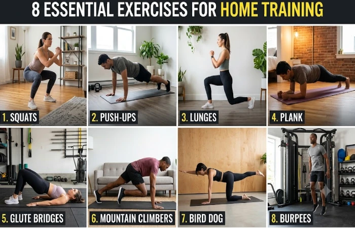 8 exercises you need to do when you're training from home!