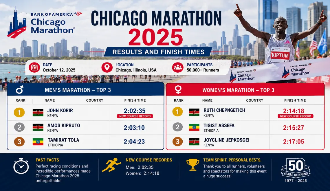 Chicago Marathon 2025 Results and Finish Times