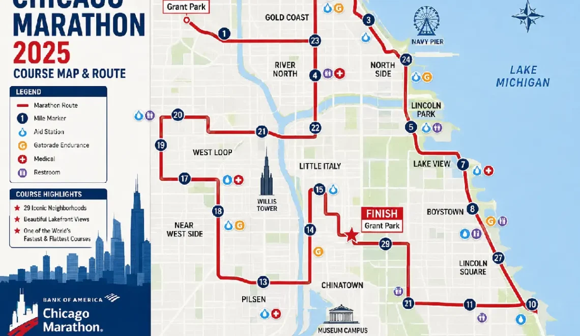Chicago Marathon 2025 Course Map and Route