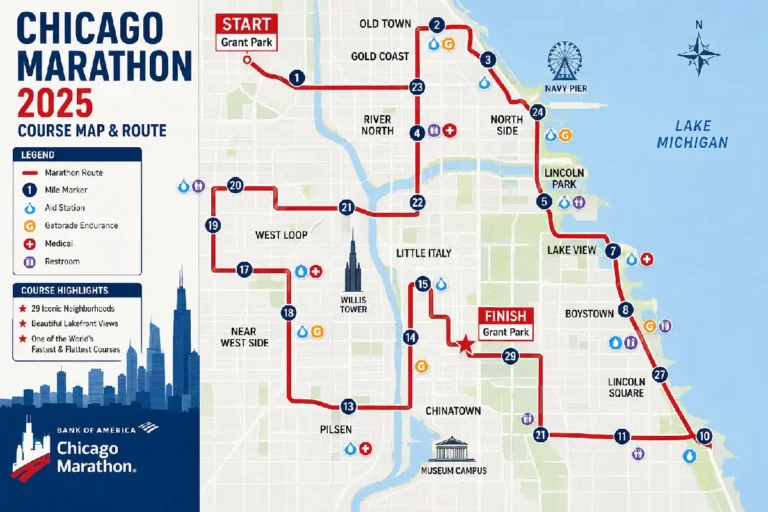 Chicago Marathon 2025 Course Map and Route