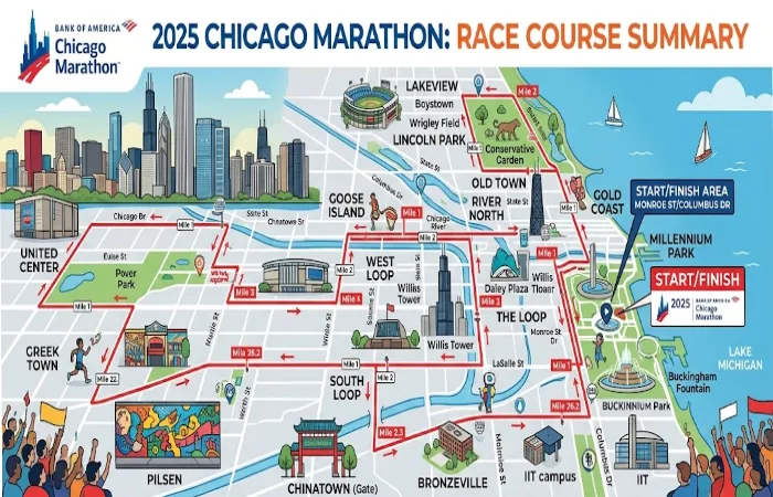 2025 Chicago Marathon Race Course Summary