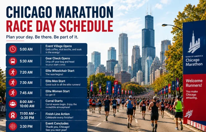 Chicago Marathon Race Day Schedule