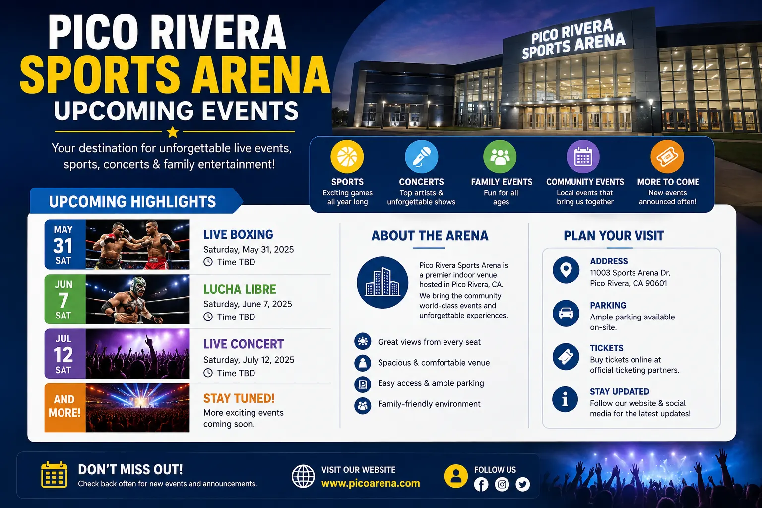 Pico Rivera Sports Arena Upcoming Events