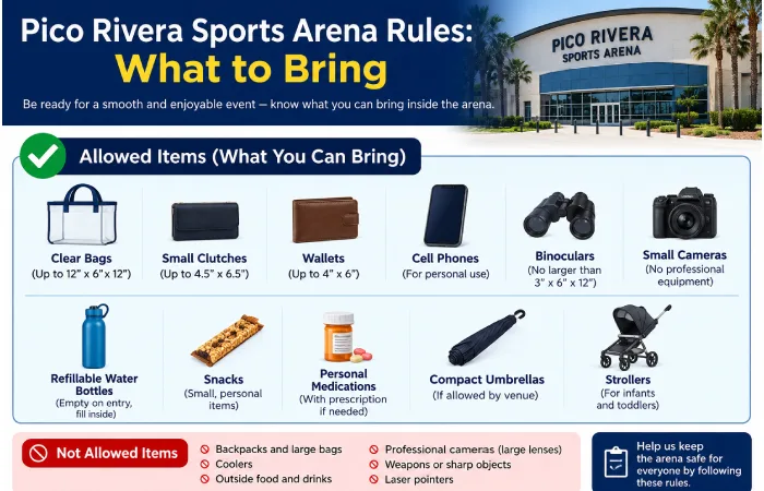Pico Rivera Sports Arena Rules: What to bring